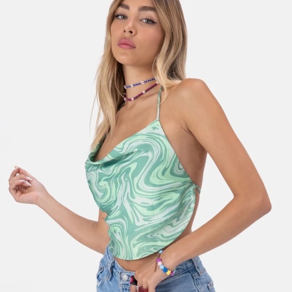 Adika Tops - Cruz Satin-Finish Crop Top